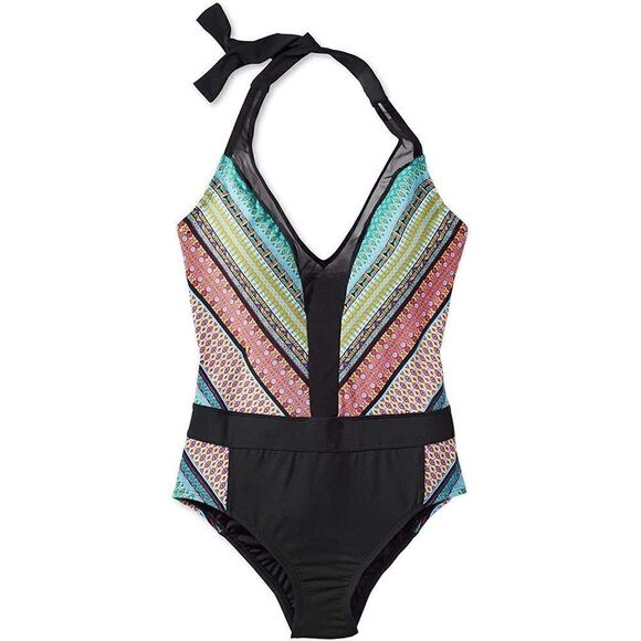 New. BLEU Rod Beattie plunge neck swimsuit. Retails $149. Size 10 - Picture 5 of 11